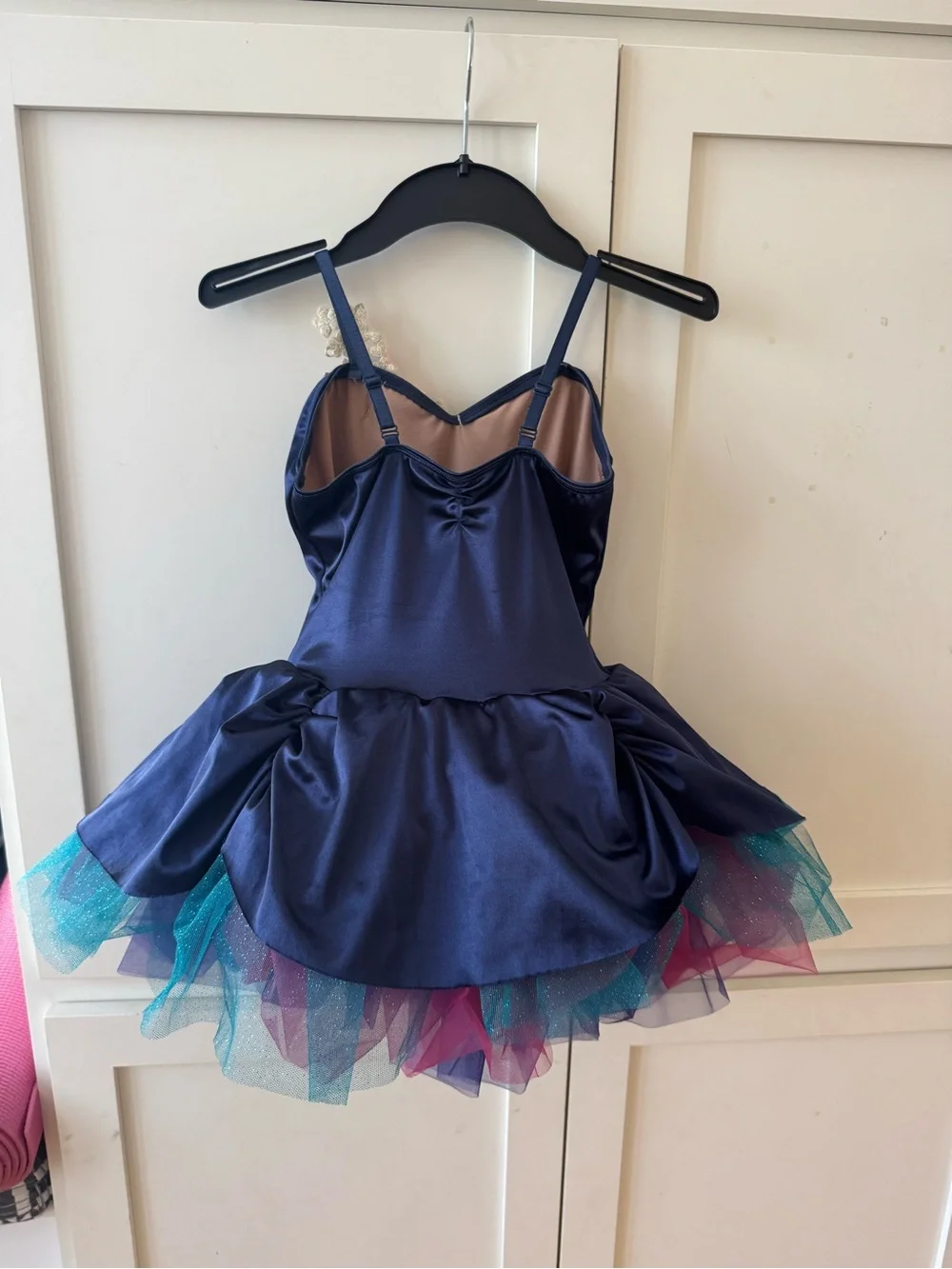 Navy Floral Appliqué Girls' Tutu Dance Costume